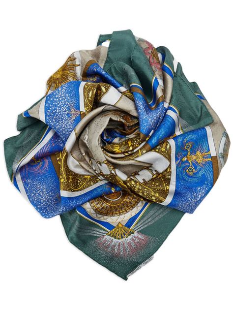 used Hermes silk scarf